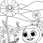 Huggy Wuggy’s Poppy Garden Adventure Coloring Page