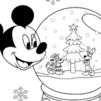 Mickey Mouse Magical Snow Globe Coloring Page