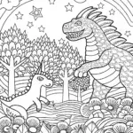 Godzilla’s Magical Racing Adventure Coloring Page