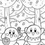 Kirby’s Enchanted Music Festival Coloring Page