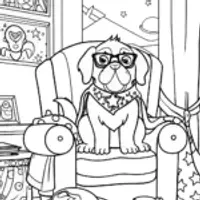 Heroic pets to the rescue coloring page