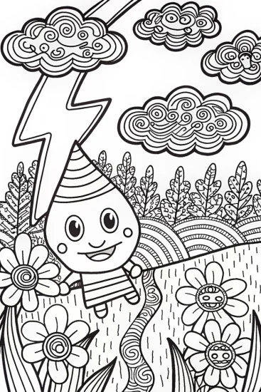 A coloring page of Lightning Bolt’s Secret Garden Coloring Page