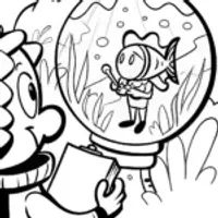 Captain Barnacles and Dashi’s Bubble Adventure Coloring Page