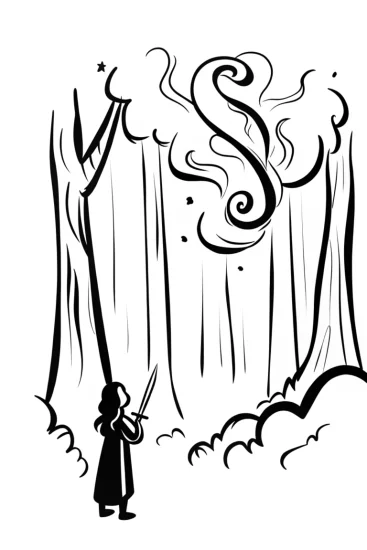 A coloring page of The Guardian Spirit’s Embrace Coloring Page