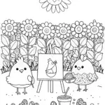 Chickens’ Garden Workshop Coloring Page