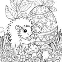 Hedgehog’s Easter Egg Adventure Coloring Page