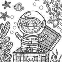 Captain Barnacles’ Bubble Adventure Coloring Page