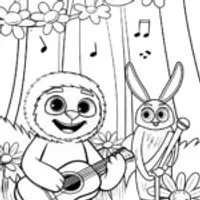 Huggy Wuggy’s Musical Celebration Coloring Page