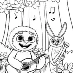 Huggy Wuggy’s Musical Celebration Coloring Page