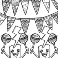Lightning Bolt Fiesta Coloring Page