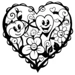 Heart Garden Fantasy Coloring Page