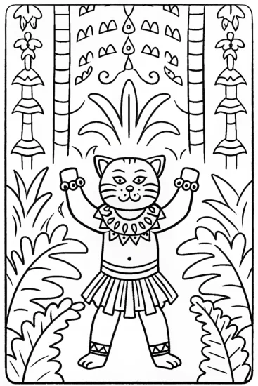 A coloring page of Black Panther’s Jungle Guardian Coloring Page