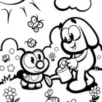 Bluey’s Gardening Day Adventure Coloring Page