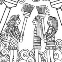 Rainbow High Students Paint Splash Battle Coloring Page