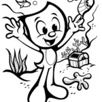 Huggy Wuggy’s Deep-Sea Discovery Coloring Page