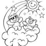 Care Bears’ Magical Sky Adventure Coloring Page
