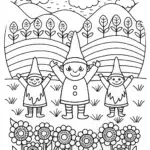 Banban’s cheerful garden exploration coloring page