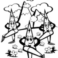 Lightning Bolt Yoga Fun Coloring Page