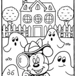 Mickey Mouse Haunted Mansion Adventure Coloring Page