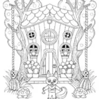 Huggy Wuggy’s Enchanted Treehouse Adventure Coloring Page
