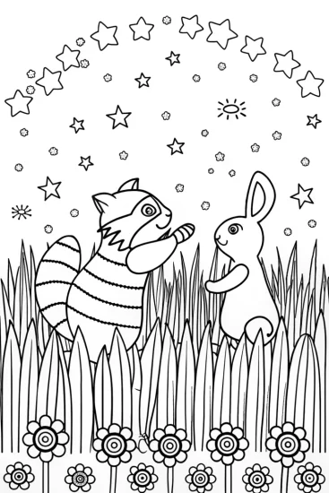 A coloring page of The Dance of the Fireflies Coloring Page