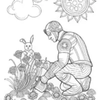 Captain America’s Super Heroic Garden Coloring Page