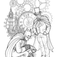 Batman Time-Traveling Coloring Page