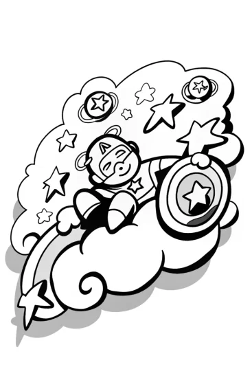 A coloring page of Captain America’s Shield of Dreams Coloring Page
