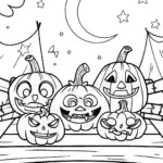 The Mischievous Pumpkin Carvers Coloring Page