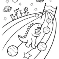 Godzilla’s Galactic Race Coloring Page