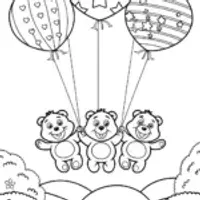 Care Bears’ Skyward Balloon Journey Coloring Page