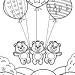 Care Bears’ Skyward Balloon Journey Coloring Page