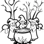 Witch’s Potion Party Coloring Page