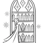 Elsa in her magical ice library