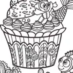Cupcake Chic’s Undersea Tea Party Coloring Page