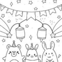 Squishmallow Festival of Lights Coloring Page