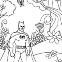 Batman and the Enchanted Garden Coloring Page