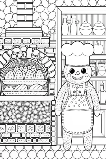 A coloring page of Creeper Chef’s Culinary Adventure Coloring Page
