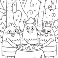 Bubbling Cauldron Adventure Coloring Page