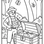 Blippi’s Enchanted Treasure Hunt Coloring Page