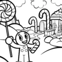 Huggy Wuggy’s Candy Factory Coloring Page
