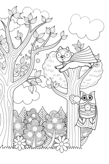 A coloring page of Superhero Pet Rescue Team Coloring Page