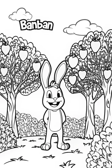 A coloring page of Banban’s Garden of Dreams Coloring Page