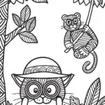 Paws the Cat Explorer Coloring Page