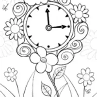 The Enchanted Flower Clock Coloring Page
