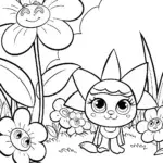 Kuromi’s Garden of Mischief Coloring Page