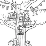 Care Bears’ Friendship Treehouse Adventure Coloring Page