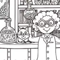 Gabby’s Cat Science Lab Coloring Page
