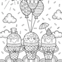 Ice Cream Parade Coloring Page