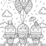 Ice Cream Parade Coloring Page